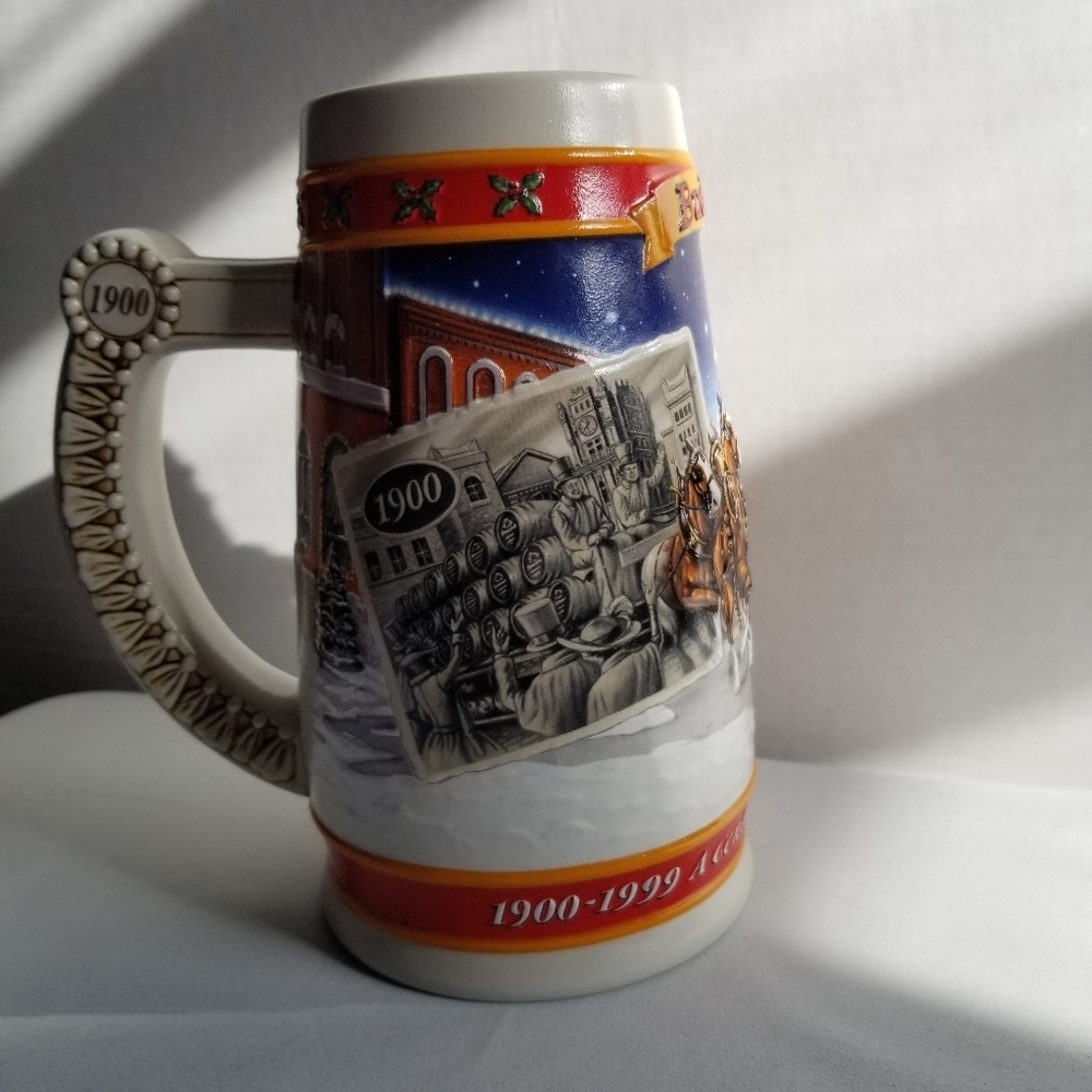 1999 Budweiser Ceramic Holiday Stein " A Century of Tradition "
